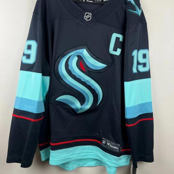 Seattle Kraken Fanatics Breakaway Home Jersey McCord #19 Navy Men’s Size L NHL - Picture 1 of 8